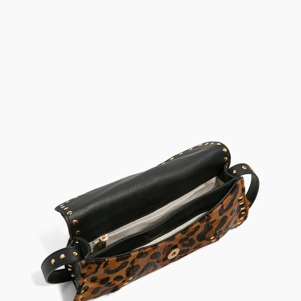 Aimee Kestenberg Leopard Print Studded Shoulder Bag - Brown & Black - Picture 4 of 6